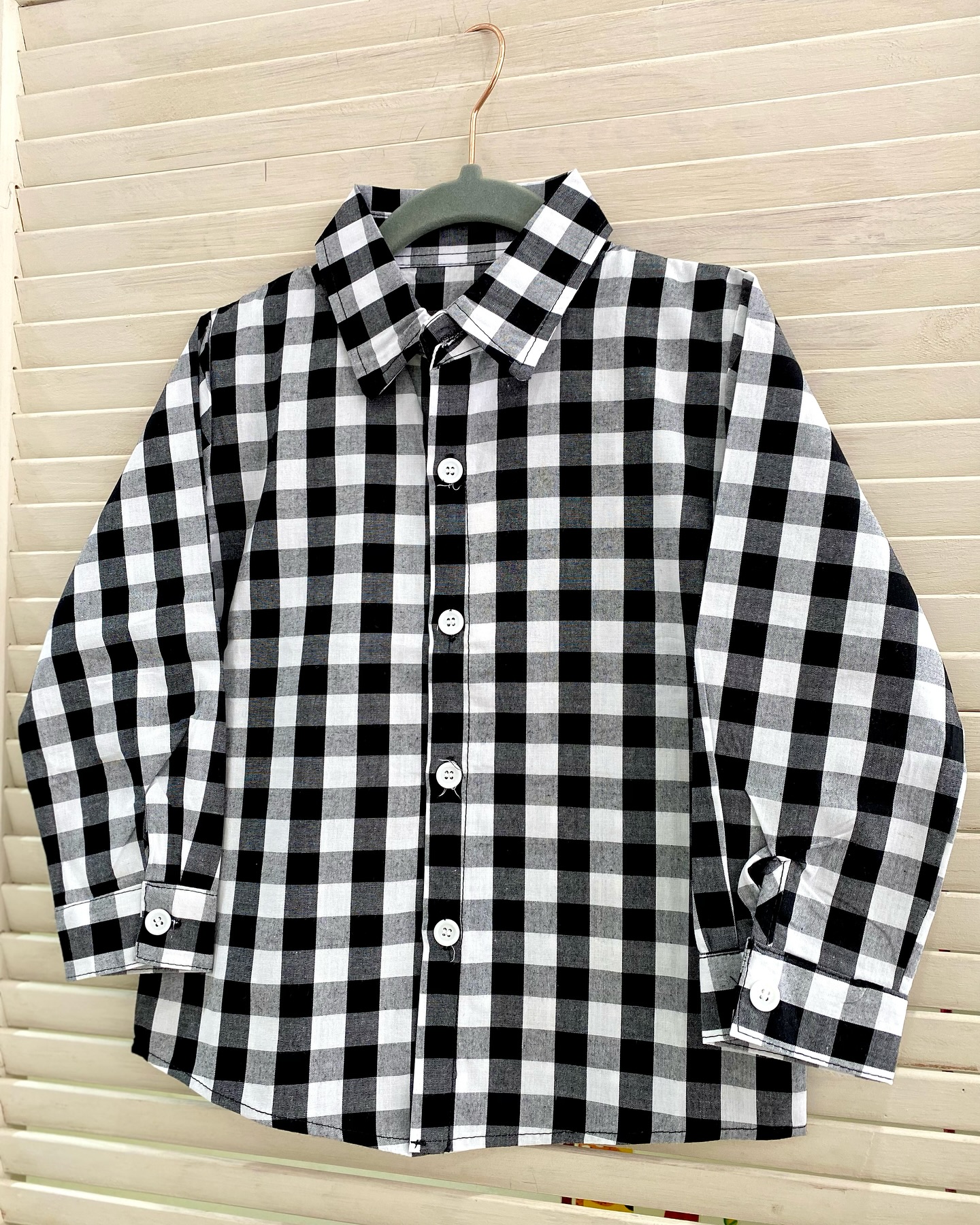 Camisa Cuadros Blanco y Negro